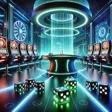 Tim profesional Valorant berkompetisi di panggung VCT dengan layar besar menampilkan gameplay